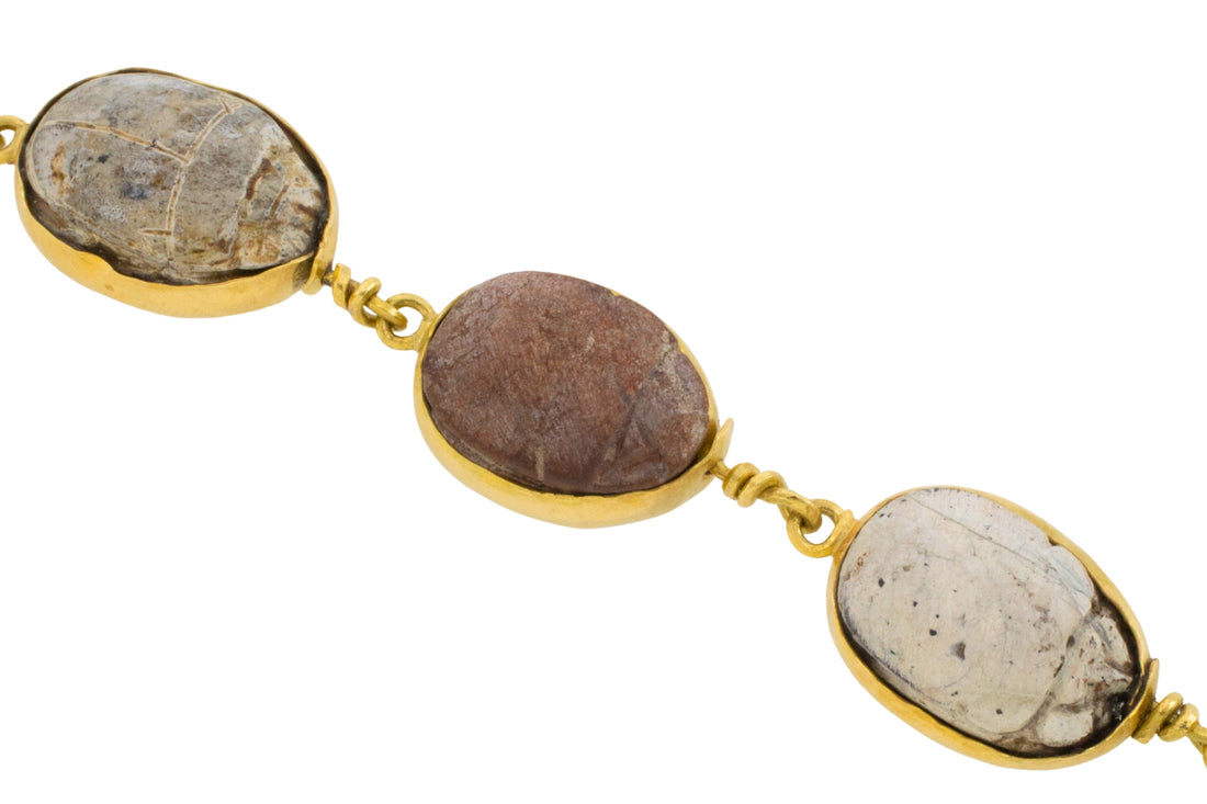 Scarab beetle bracelet in 18 carat gold