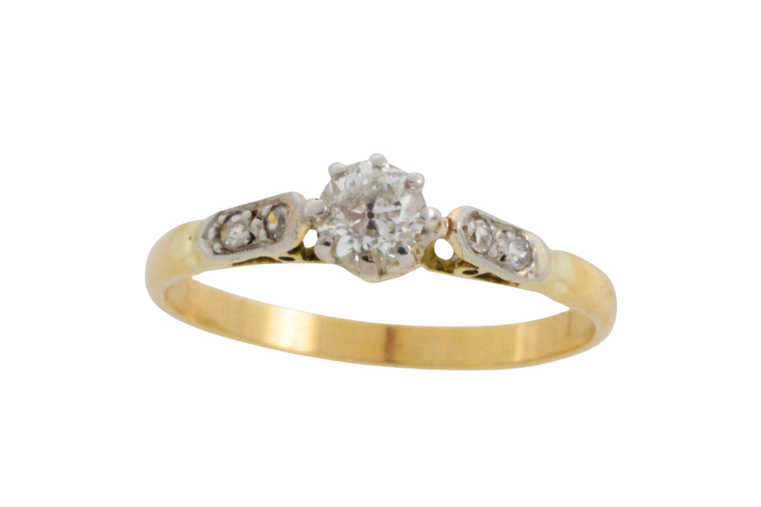 Vintage diamond ring in 18 carat gold-engagement rings-The Antique Ring Shop