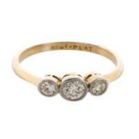 Vintage three stone diamond ring-engagement rings-The Antique Ring Shop
