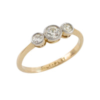 Vintage three stone diamond ring-engagement rings-The Antique Ring Shop