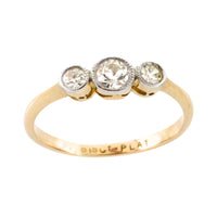 Vintage three stone diamond ring-engagement rings-The Antique Ring Shop