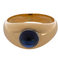 Cabochon sapphire ring in 14 carat gold-gents rings-The Antique Ring Shop