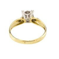 14 carat gold solitaire style ring with diamonds-engagement rings-The Antique Ring Shop