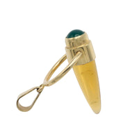 Citrine and chrysoberyl pendant in 14 carat gold-Pendants-The Antique Ring Shop