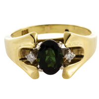 Vintage tourmaline and diamond ring-Vintage Rings-The Antique Ring Shop