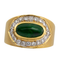 Jade and diamond ring in 18 carat gold-Vintage Rings-The Antique Ring Shop