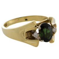 Vintage tourmaline and diamond ring-Vintage Rings-The Antique Ring Shop