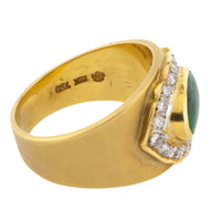 Jade and diamond ring in 18 carat gold-Vintage Rings-The Antique Ring Shop