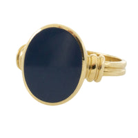 Layered agate over onyx signet ring-gents rings-The Antique Ring Shop