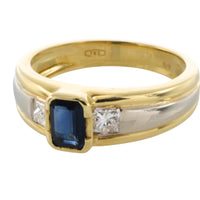 Sapphire and diamond ring in 18 carat gold-Vintage Rings-The Antique Ring Shop