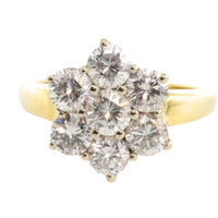 Vintage diamond cluster ring in 18 carat gold-engagement rings-The Antique Ring Shop