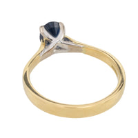 Sapphire solitaire ring in 18 carat gold-engagement rings-The Antique Ring Shop