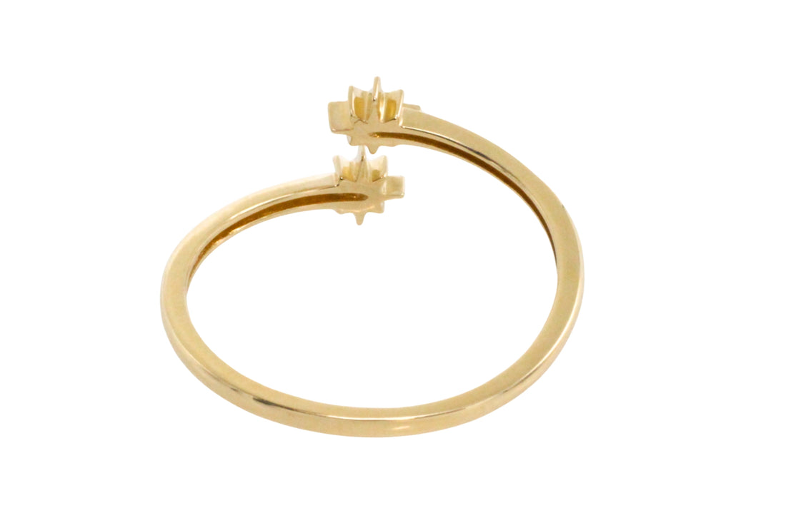 Diamond star ring in 14 carat gold-Vintage Rings-The Antique Ring Shop