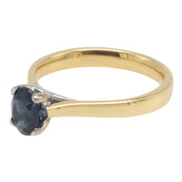 Sapphire solitaire ring in 18 carat gold-engagement rings-The Antique Ring Shop