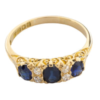 Sapphire and diamond ring from 1904-engagement rings-The Antique Ring Shop