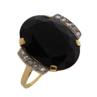 Art Deco onyx and rose diamond ring-The Antique Ring Shop