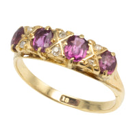 Vintage ruby and diamond ring in 18 carat gold-Vintage Rings-The Antique Ring Shop