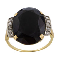 Art Deco onyx and rose diamond ring-The Antique Ring Shop