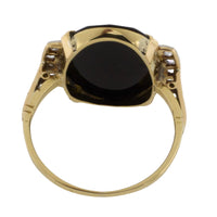 Art Deco onyx and rose diamond ring-The Antique Ring Shop