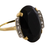 Art Deco onyx and rose diamond ring-The Antique Ring Shop