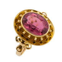 Vintage pink tourmaline ring in 14 carat gold-Vintage Rings-The Antique Ring Shop