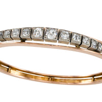 Gold and silver bracelet with Old European cut diamonds-Bracelets-The Antique Ring Shop