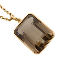 Smoked quartz pendant in 18 carat rose gold-Pendants-The Antique Ring Shop