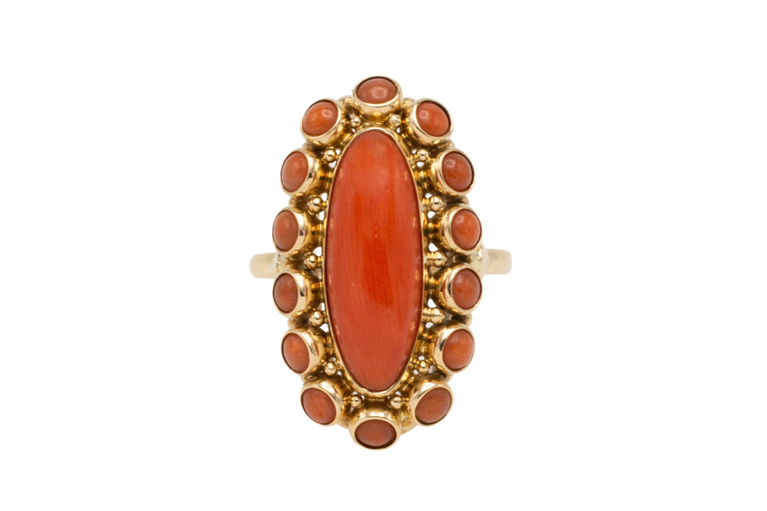 Vintage cabochon cluster ring-Vintage Rings-The Antique Ring Shop