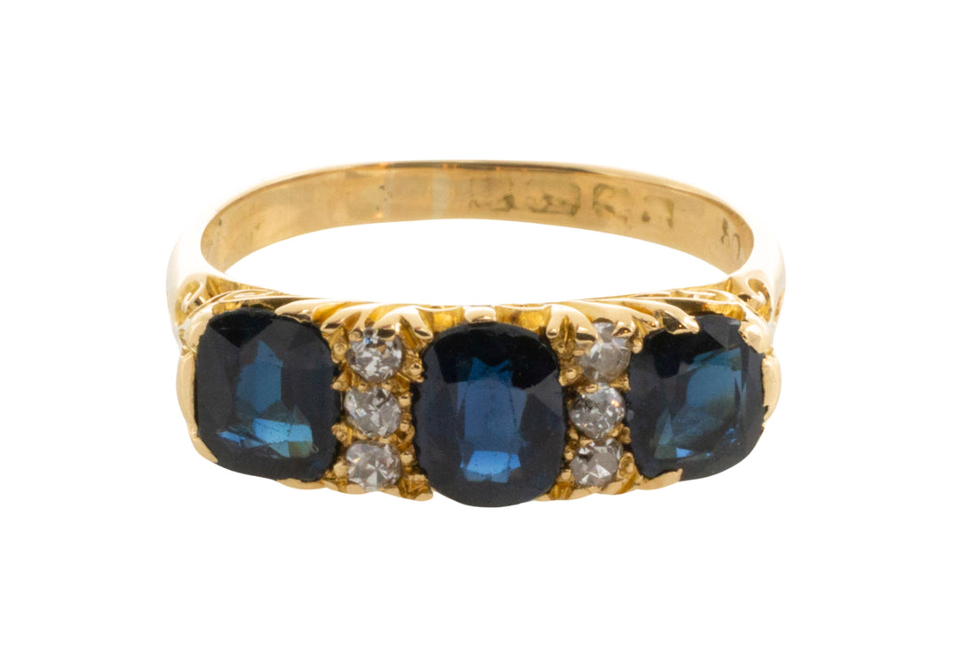 Edwardian sapphire and diamond ring-Antique rings-The Antique Ring Shop