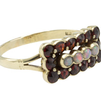 Vintage garnet and opal ring-vintage rings-The Antique Ring Shop