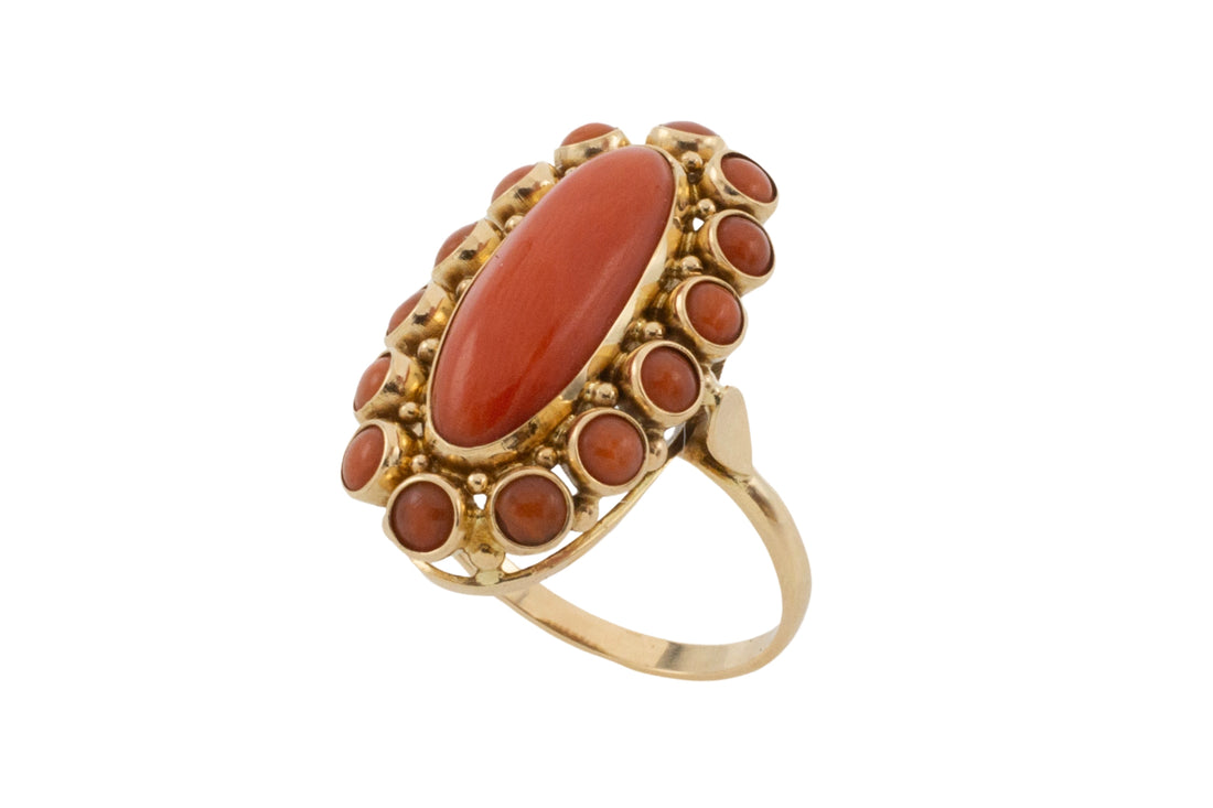 Vintage cabochon cluster ring-Vintage Rings-The Antique Ring Shop