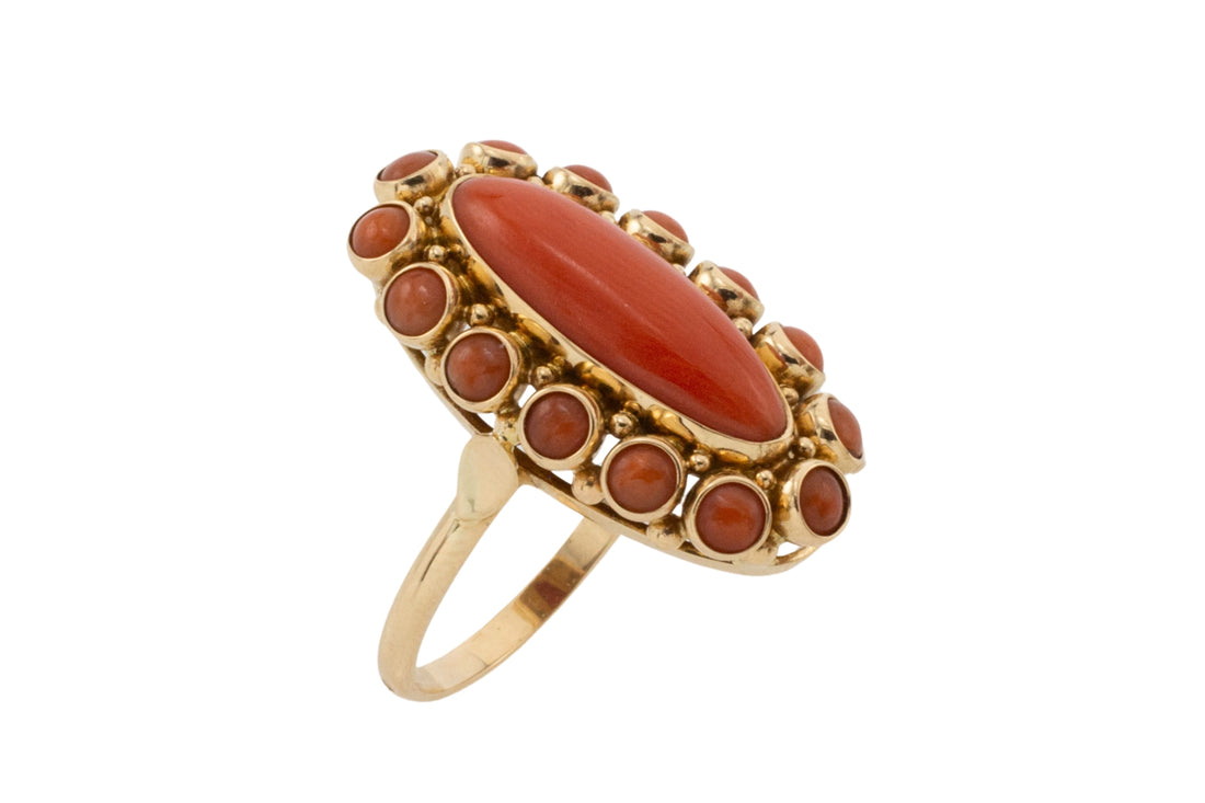 Vintage cabochon cluster ring-Vintage Rings-The Antique Ring Shop