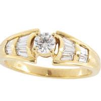 Brilliant and baguette cut diamond ring-engagement rings-The Antique Ring Shop