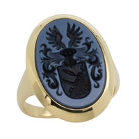 Vintage signet ring with intaglio-gents rings-The Antique Ring Shop