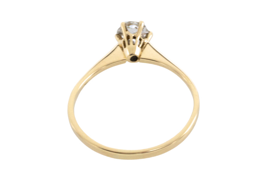 Rose diamond solitaire ring in 14 carat gold-engagement rings-The Antique Ring Shop