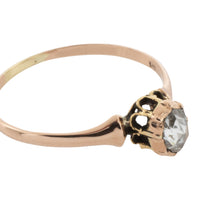 Rose diamond solitaire ring in 14 carat gold-Antique rings-The Antique Ring Shop