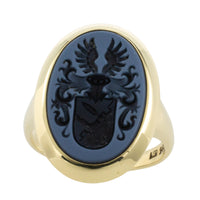 Vintage signet ring with intaglio-gents rings-The Antique Ring Shop