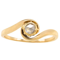 Vintage 14 carat rose diamond solitaire swirl ring