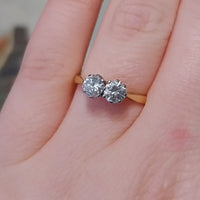 Vintage twin set brilliant cut diamond ring