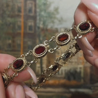 Vintage garnet bracelet in 14 carat gold