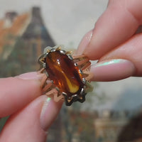 14 carat gold ring with madeira citrine