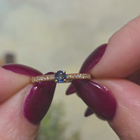 Sapphire and diamond ring in 14 carat gold