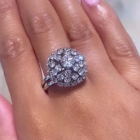 Vintage diamond dome cluster ring in white gold