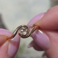 Vintage 14 carat rose diamond solitaire swirl ring