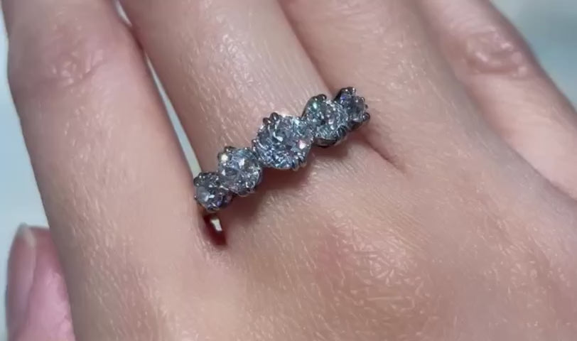 Five stone old European cut diamond ring