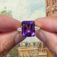 Amatrine and diamond ring in 14 carat gold