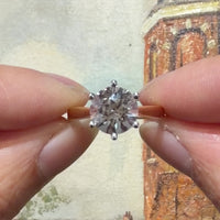 Gold solitaire ring with rock crystal stone