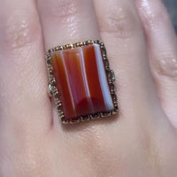 Vintage carnelian ring in 14 carat gold