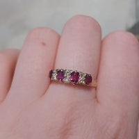 Vintage ruby and diamond ring in 18 carat gold