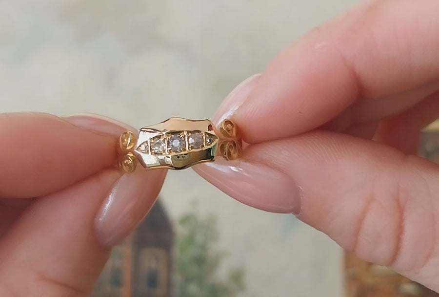 Edwardian five stone diamond ring from 1904